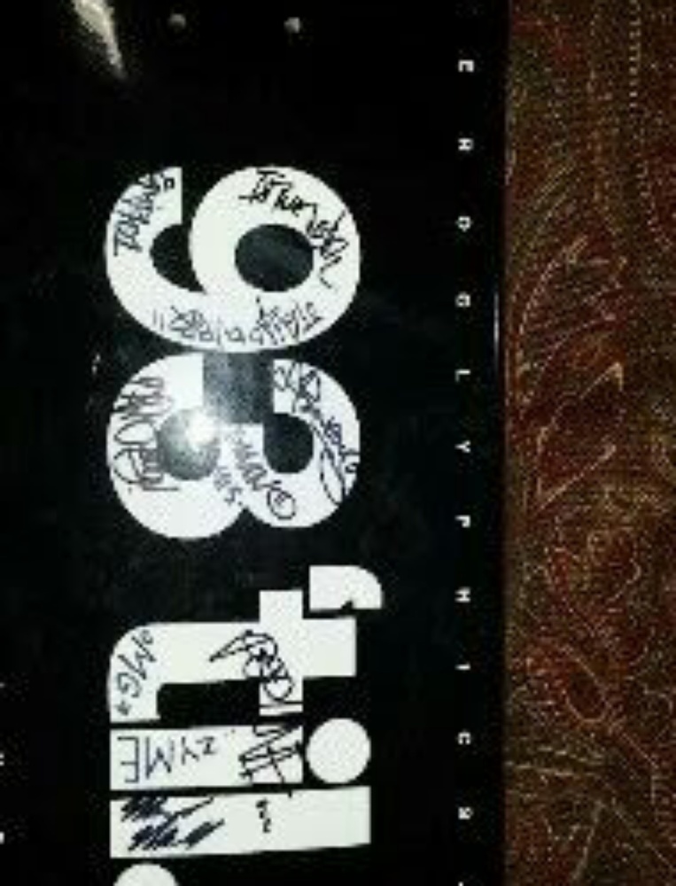 Skate deck signed by souls of mischief